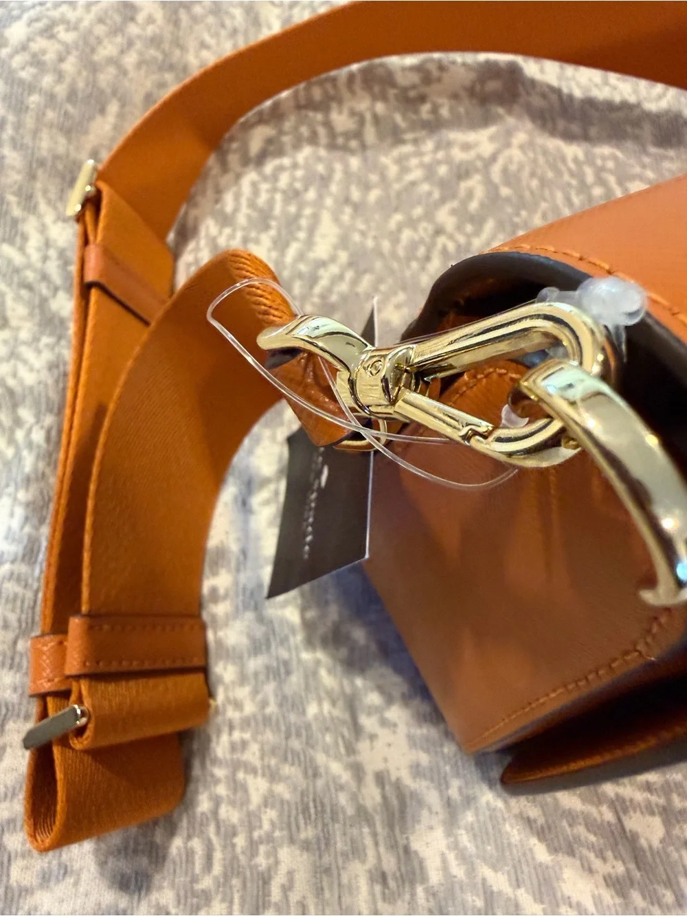 kate spade Orange Saffiano Crossbody with Gold Logo